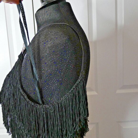 Black Flapper Dress, 1920 Fringe Halloween New Years Eve Cocktail Party Women S - Picture 12 of 16